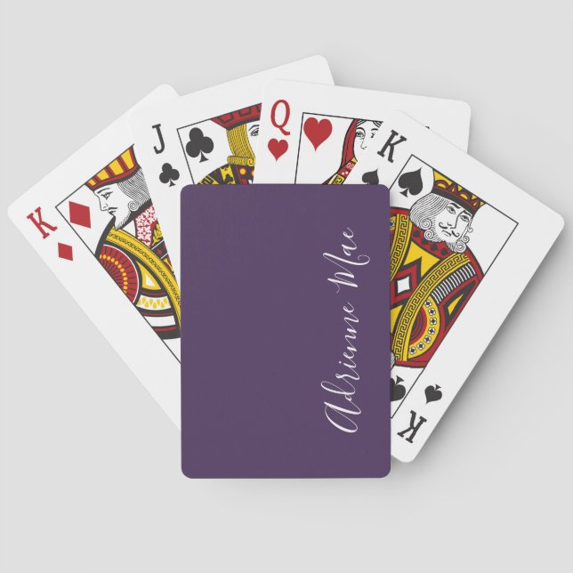 Jeu De Cartes Simple personnalisation violet (dos)