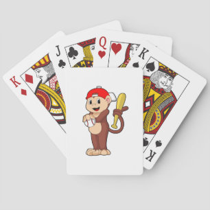 Jeu De Cartes Singe au baseball avec batte de baseball