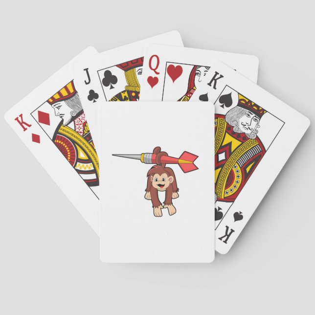 Jeu De Cartes Singe aux fléchettes avec Dart (dos)
