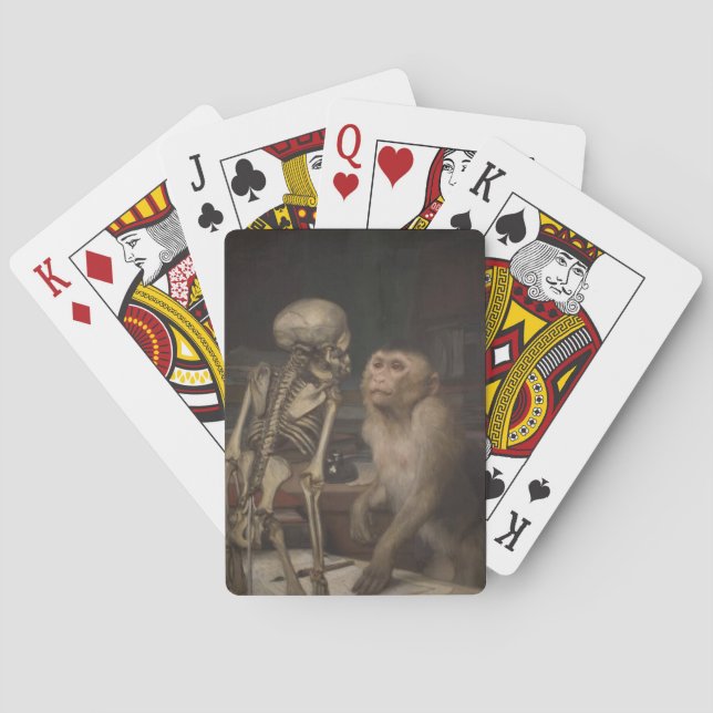 Jeu De Cartes Singe avant un squelette (par Gabriel von Max) (dos)