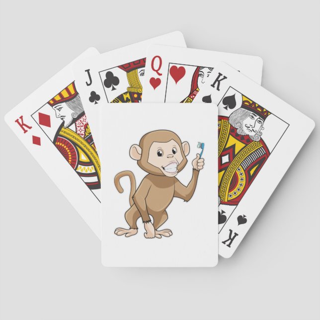 Jeu De Cartes Singe avec brosse à dents (dos)