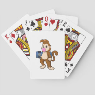 Jeu De Cartes Singe comme patineur avec skateboard
