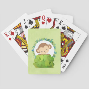 Jeu De Cartes Singe Safari mignon avec Feuilles tropicaux