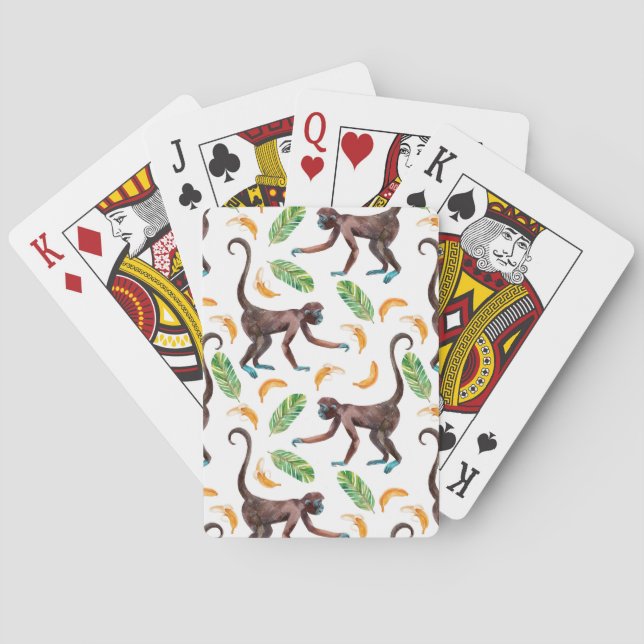 Jeu De Cartes Singes doux jonglant des bananes (dos)
