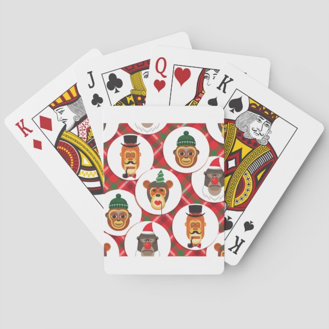 Jeu De Cartes singes hippiques de Noël (dos)