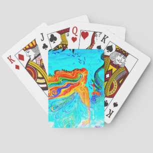 Jeu De Cartes sirène à cheveux arc-en-ciel jouer aux cartes
