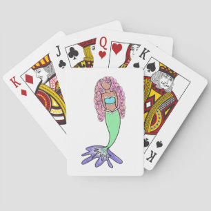 Jeu De Cartes sirène arc-en-ciel rose bleu violet vert noir bouc