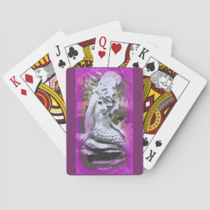 Jeu De Cartes sirène assise violet jouer aux cartes