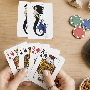 Jeu De Cartes Sirène de fantaisie élégante Mermaid Bleue Tribale