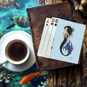Jeu De Cartes Sirène de fantaisie élégante Tribal Blue Mermaid