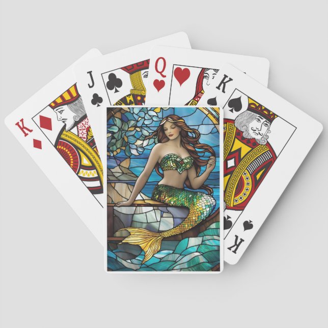 Jeu De Cartes Sirène en verre (dos)