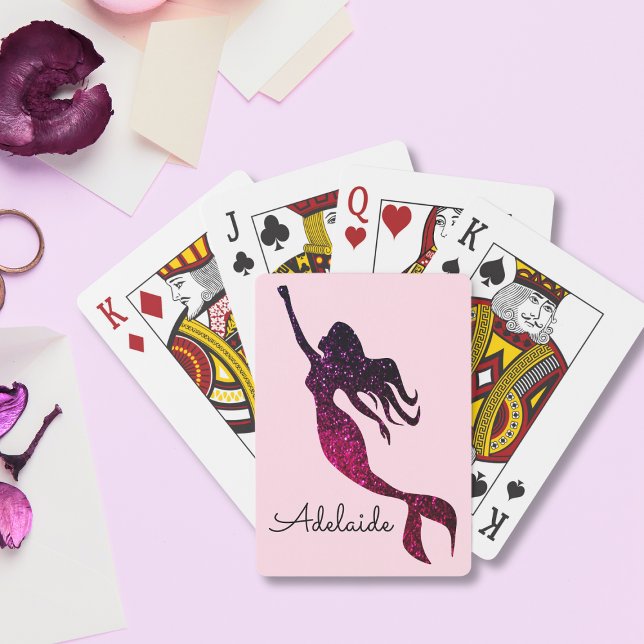 Jeu De Cartes Sirène rose et mauve| Fun Personnalisé (Créateur téléchargé)