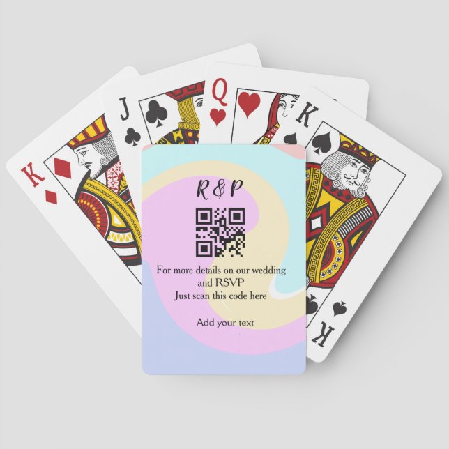 Jeu De Cartes site web de mariage rsvp q r code ajouter nom text (dos)