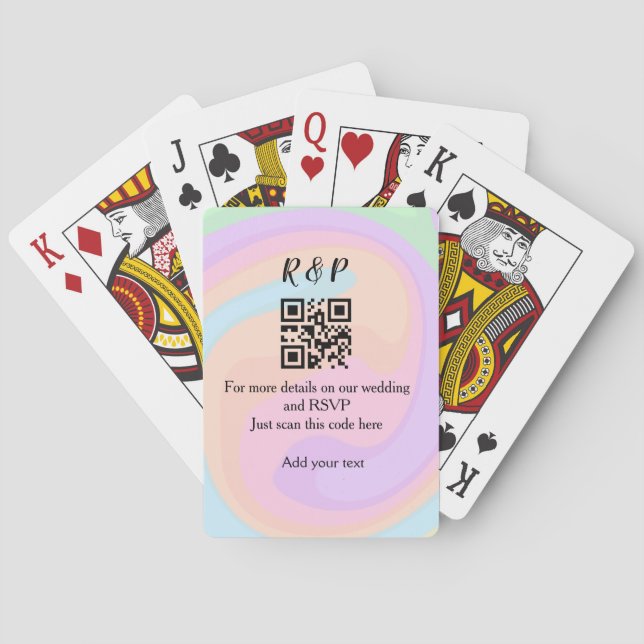 Jeu De Cartes site web de mariage rsvp q r code ajouter nom text (dos)