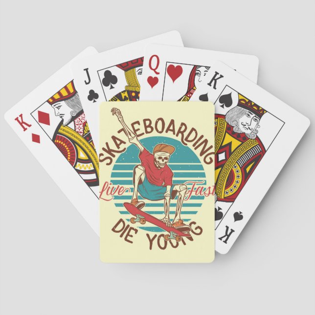 Jeu De Cartes Skateboard Skateboard Live Fast (dos)