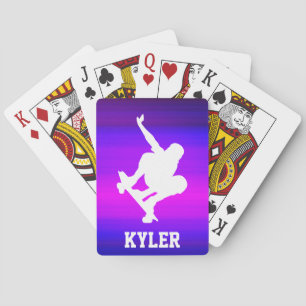 Jeu De Cartes Skateboard ; Violet bleu vif et Magenta
