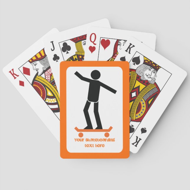 Jeu De Cartes Skateboardeur sur son skateboard personnalisé (dos)
