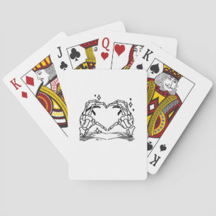 Jeu De Cartes Skeleton Coeur main drôle Design