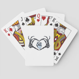 Jeu De Cartes Skeleton Heart Mains Design Classique Pour Hallowe