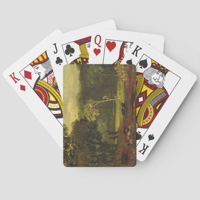 Jeu De Cartes Sketch from Nature in Sion Park, 1819 (oil on card (dos)