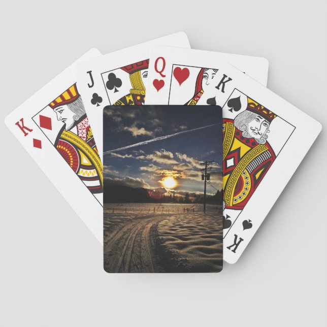 Jeu De Cartes ski au coucher du soleil (dos)