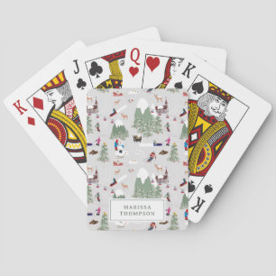 Jeu De Cartes Ski de neige d'hiver Pistes de ski de montagne Pay
