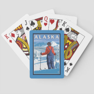Jeu De Cartes Ski en affiche de Vintage voyage de l'Alaska