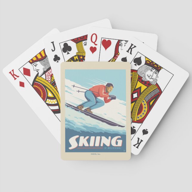 Jeu De Cartes Ski est croire Retro Print (dos)