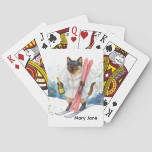 Jeu De Cartes Ski pour les amateurs de chat siamois pour enterre