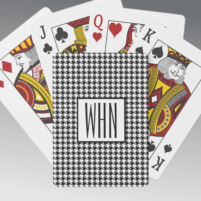 Jeu De Cartes Skinny Monogram Black & White Houndstooth, Deck of (Créateur téléchargé)