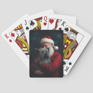 Jeu De Cartes Skye Terrier avec Noël Festif du Père Noël