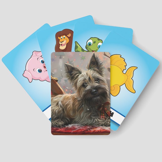 Jeu De Cartes Skye Terrier Chien Festif de Noël (Verso)