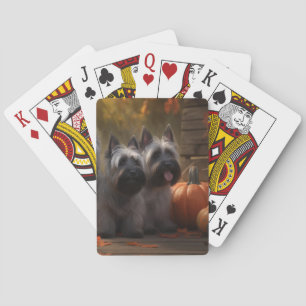 Jeu De Cartes Skye Terrier Chiot Automne Citrouille délice