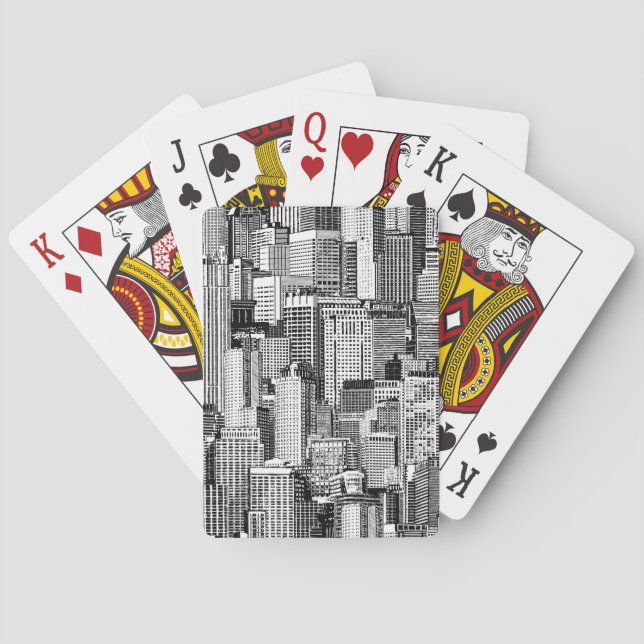 Jeu De Cartes Skyscraper City Texture Isométrique sans fil (dos)