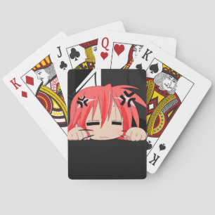 Jeu De Cartes Sleepy anime fille jouant aux cartes