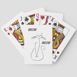 Jeu De Cartes Slinky Black Cat Meow Meow Texte Personnalisé Yeux