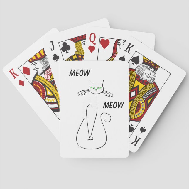 Jeu De Cartes Slinky Black Cat Meow Meow Texte Personnalisé Yeux (dos)