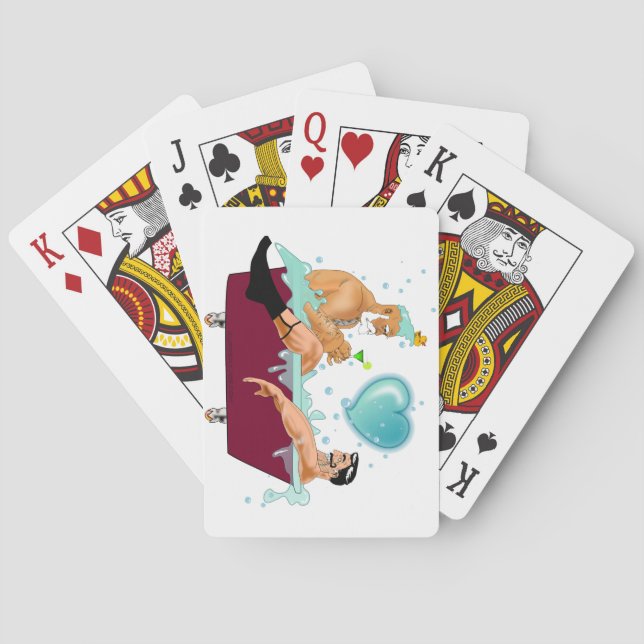 Jeu De Cartes SlipperyJoe's deux gays hommes aiment la baignoire (dos)