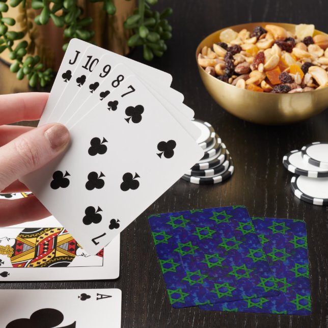 Jeu De Cartes SlipperyJoe's Hanukkah rangées vertes Étoiles de D (In Situ)
