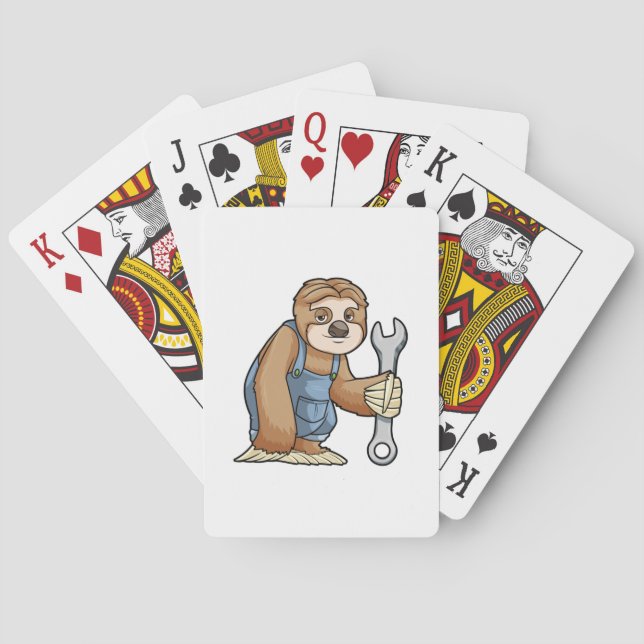 Jeu De Cartes Sloth as Craftsman with Wrench (dos)