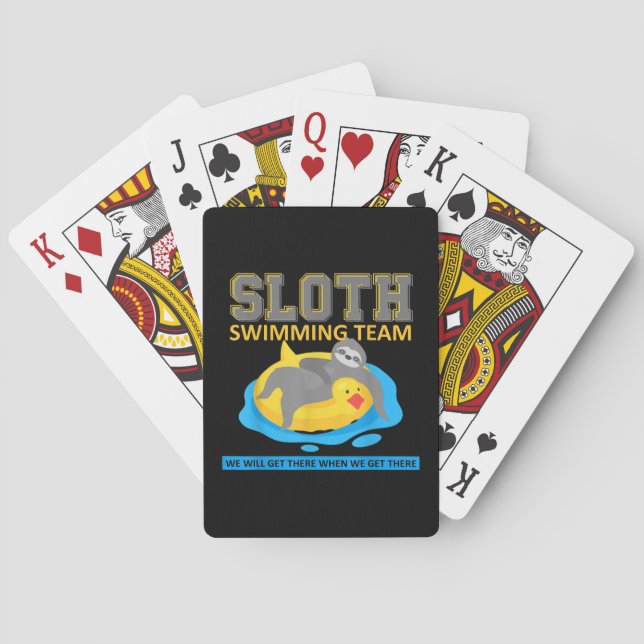 Jeu De Cartes Sloth Swim Team Swim Team Funny Cadeau (dos)