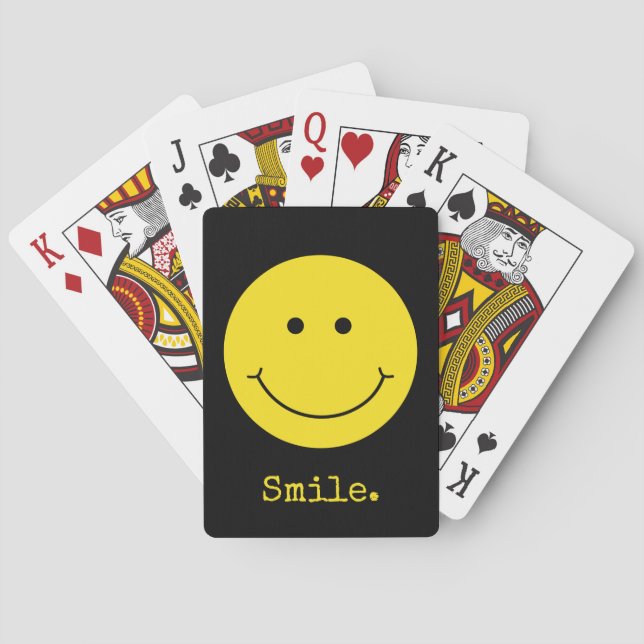 Jeu De Cartes Smile Yellow Face Grin Black Typographie (dos)