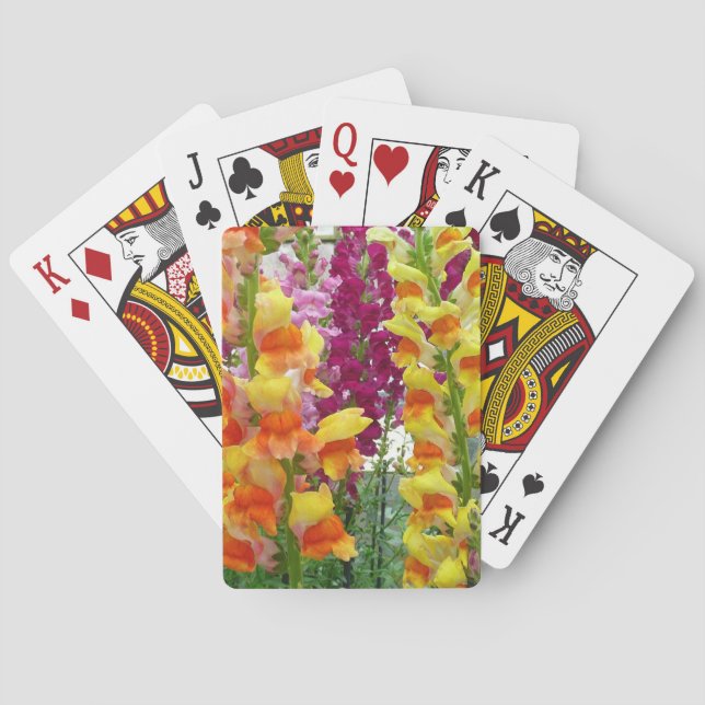 Jeu De Cartes Snapdragons colorés floraux (dos)