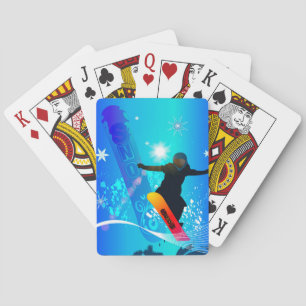 Jeu De Cartes Snowboarding, surfeur avec le conseil