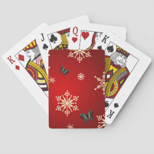 Jeu De Cartes Snowflakes et papillons