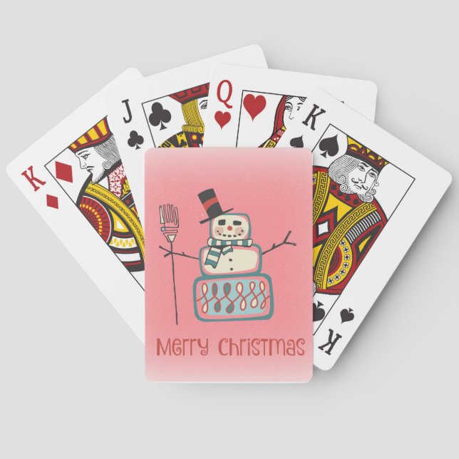 Jeu De Cartes Snowman de Noël (dos)