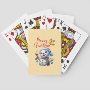 Jeu De Cartes Snowman de Noël avec Bells Festive Art de Vacances