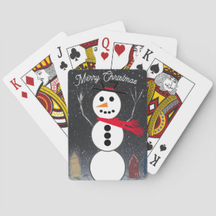 Jeu De Cartes Snowman la nuit