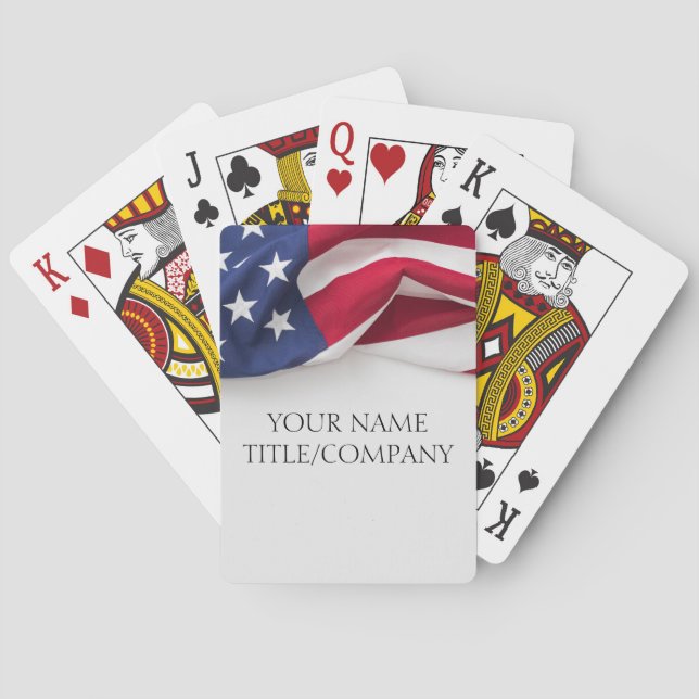 Jeu De Cartes Société de drapeau américain  (dos)