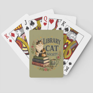 Jeu De Cartes Société de la Chatte de Bibliothèque Calicot Litté